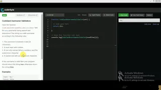Coderbyte Codeland Username Validation How to build logic to run a program Coding practice