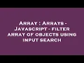 Array Arrays - Javascript