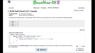 Java Practice It 2 21 Count2 for loop