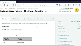 Revising Aggregations The Count Function HackerRank SQL