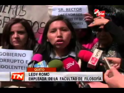 Protestas por desvinculación de empleados de la universidad central del Ecuador