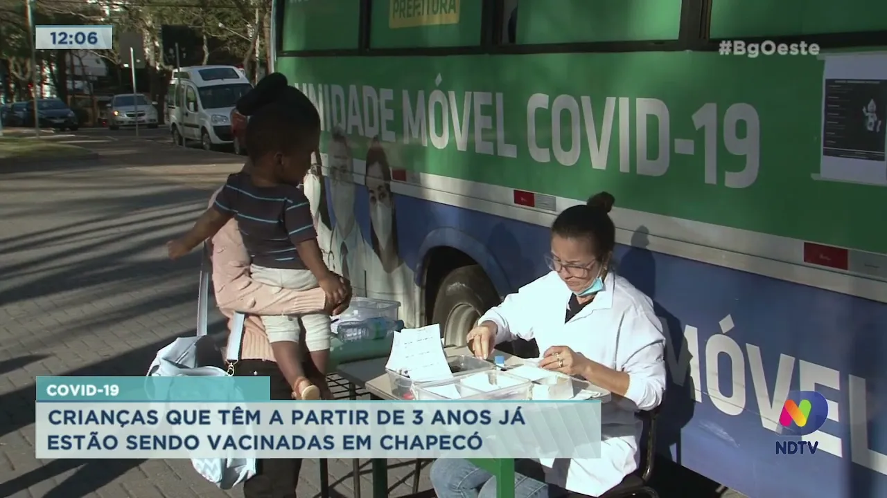 Covid-19: crianças que têm a partir de 3 anos já estão sendo vacinadas em Chapecó