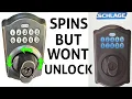 Schlage Keypad Lock Fix - Spins But Wont Unlock