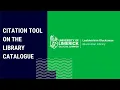 Citation Tool on Library Catalogue