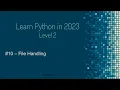Learn Python in Arabic File Handling