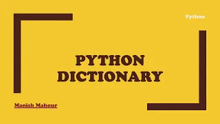 Python - Dictionary Create Retrieve Update Delete Pop etc