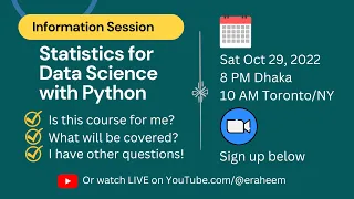 Info Session Statistics for Data Science with Python
