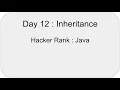 Day 12 Inheritance HackerRank Java 30 Days of Code