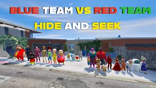 Blue Team vs Red Team HIDE & SEEK! 😱 Shinchan GTA 5 Evil Challenge! Roblox 🔥