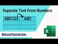 How to Separate Text from Numbers in Excel