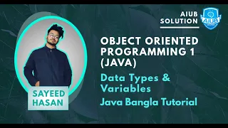 Data Types Variables Java Object Oriented Programming 1 Bangla Tutorial AIUB SOLUTION