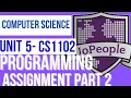 CS1102 Unit 5 programming assignment - part 2