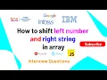 How to shift left number and right string in array JavaScript