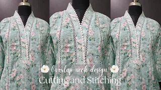 Overlap V Placket Neck Design with joint lace ✨️