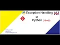 Python Tutorial in Hindi Part-3 Exception Handling Hindi Manish Nain