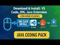 The Ultimate JAVA CODING PACK - Download Install JDK VS Code Java Extension in ONE CLICK