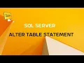 ALTER TABLE STATEMENT IN SQL SERVER
