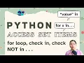 Tinateach Python for Beginners Accessing Set Items