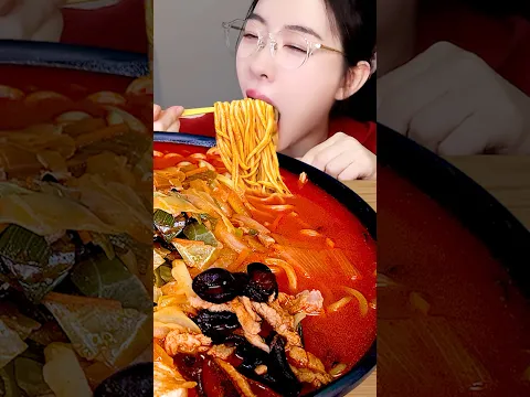 해장각🔥얼큰 순두부 고기짬뽕에 크림새우 먹방🍤