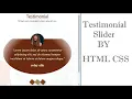 How to make slider for your website by using html css and js testimonial slider