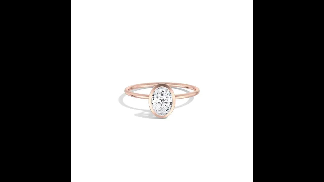 Sophia丨1CT Oval Cut Lab-Grown Diamond Bezel Engagement Ring in 14K Gold/Platinum