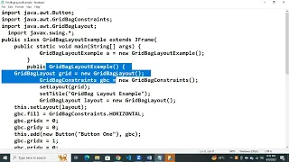 GridBagLayout in java