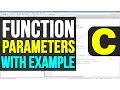 C Programming Tutorials for Beginners Function Parameters Arguments with example