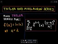 Taylor and Maclaurin Series - ln x