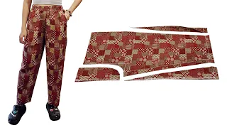 ✂️ Simple step-by-step pants cutting and sewing for beginners
