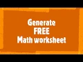 MAKE FREE MATH WORKSHEET ONLINE CLASS 1ST TO 10TH HELPFUL TO TEACHER PARENT
