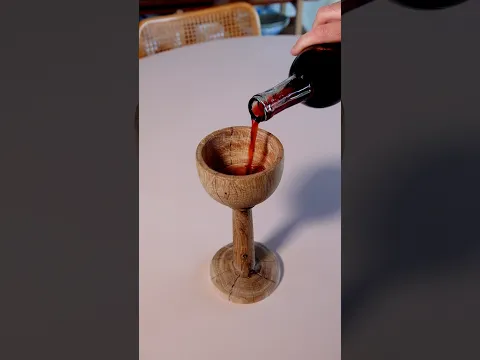 Making a wooden goblet for foraged wine #woodworking #foraging #shorts