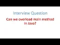 Can we overload Main method in Java - Hindi