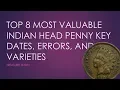 Top 8 Most Valuable Indian Head Cents - Errors Varieties and Key Dates
