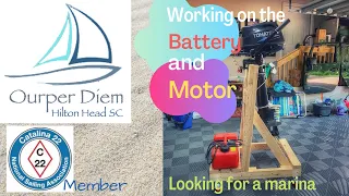 Sailboat motor & battery on our Catalina 22