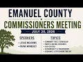 Emanuel County Commissioners Meeting 7-20-26