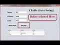 JTable in JAVA Swing Delete Selected Row From JTable