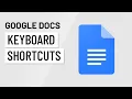 Google Docs Finding Keyboard Shortcuts