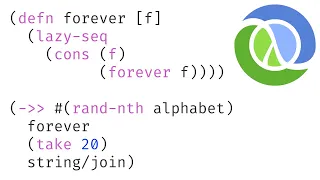 Avoid infinite recursion with lazy sequences Clojure rand-nth repeat cons lazy-seq repeatedly take