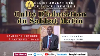 Culte d’adoration spécial , | Fr. Nussage PAULN | Samedi 10-10-2026