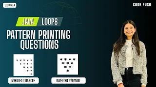 Java Pattern Printing Tutorial Lecture 4 - Inverted Triangle Inverted Pyramid Star Patterns
