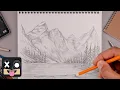 How To Draw a Mountain Landscape Step by Step Art Lesson