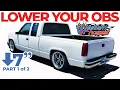 Lowering a Chevy OBS 1500 7 w Western Chassis C-Notch Flip Kit Shocks Lowering Shackles 1 of 2