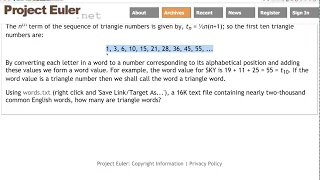 Project Euler 42 Coded Triangle Numbers