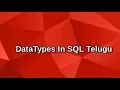Complete explanation on datatypes in SQL Telugu