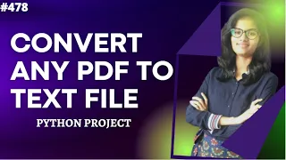 Convert any pdf file to text file python project for beginners python project tutorial