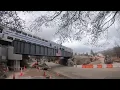 2 LIRR trains at the new east hampton bridge