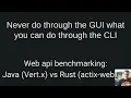 Web api benchmarking Java Vert x vs Rust actix-web