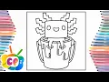 Axolotl Minecraft coloring coloring - Collide NCS Release