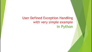 User - Exception Handling in Python with a very simple example