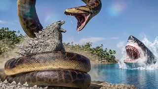 Titanoboa Swallows Godzilla - Megalodon Is Waiting in the Dark